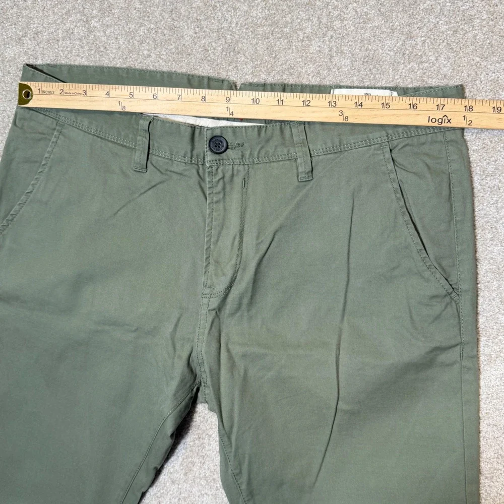 Tom Tailor Denim Chino Pants Men 36x34(*36x32) Olive Green Skinny Stretch Cotton